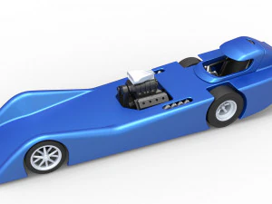Front engine old school dragster with shell Version 6 Scale 1 to 25 3D Print Model