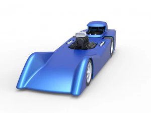 Front engine old school dragster with shell Version 6 Scale 1 to 25 3D Print Model