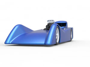 Front engine old school dragster with shell Version 6 Scale 1 to 25 3D Print Model