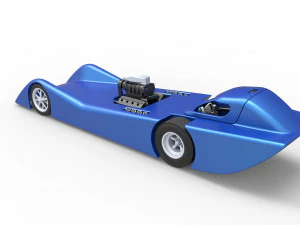 Front engine old school dragster with shell Version 6 Scale 1 to 25 3D Print Model