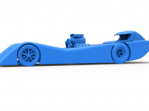 Front engine old school dragster with shell Version 6 Scale 1 to 25 3D Print Model