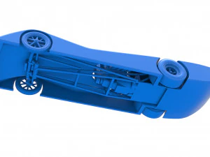 Front engine old school dragster with shell Version 6 Scale 1 to 25 3D Print Model