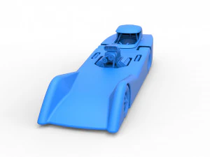 Front engine old school dragster with shell Version 6 Scale 1 to 25 3D Print Model