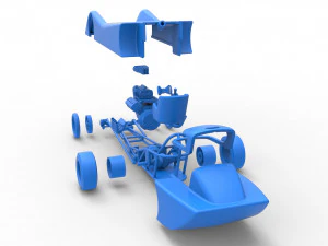 Front engine old school dragster with shell Version 6 Scale 1 to 25 3D Print Model