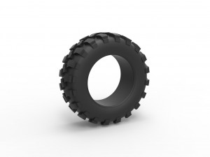 Diecast offroad tire 62 Scale 1 to 25 3D Print Model