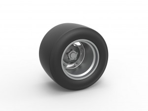 Diecast wheel from Asphalt Modified stock car Scale 1 to 25 3D Print Model