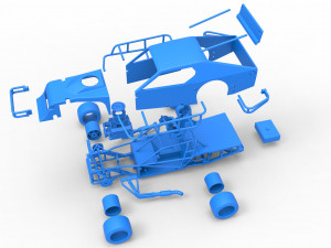 Asphalt Modified stock car Scale 1 to 25 3D Print Model