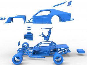 Asphalt Modified stock car Scale 1 to 25 3D Print Model