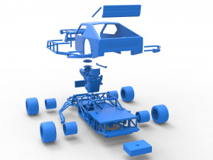 Asphalt Modified stock car Scale 1 to 25 3D Print Model