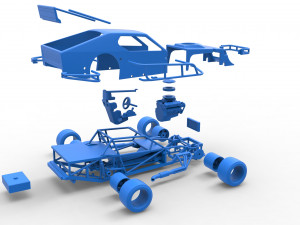 Asphalt Modified stock car Scale 1 to 25 3D Print Model