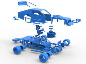 Asphalt Modified stock car Scale 1 to 25 3D Print Model