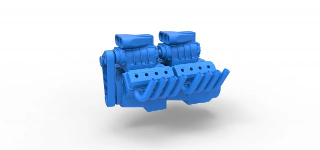 Engine 2 V8 Scale 1 to 25 3D Print Model .c4d .max .obj .3ds .fbx .stl .blend