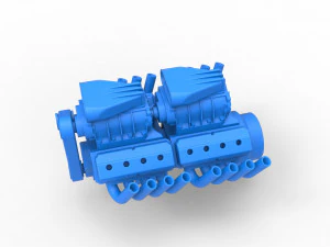 Engine 2 V8 Scale 1 to 25 3D Print Model