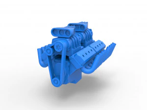 Engine 2 V8 Scale 1 to 25 3D Print Model