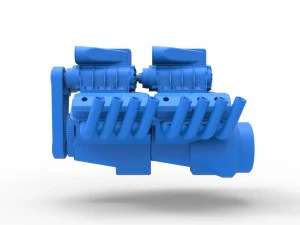 Engine 2 V8 Scale 1 to 25 3D Print Model