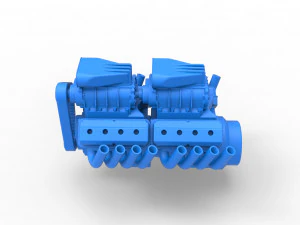 Engine 2 V8 Scale 1 to 25 3D Print Model