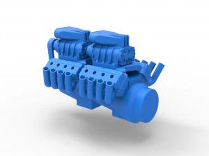Engine 2 V8 Scale 1 to 25 3D Print Model