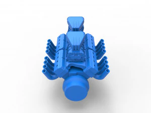 Engine 2 V8 Scale 1 to 25 3D Print Model
