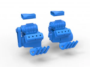 Engine 2 V8 Scale 1 to 25 3D Print Model