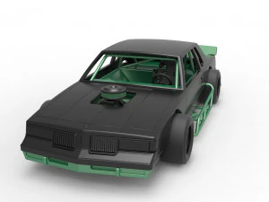 Vintage Asphalt Modified stock car Scale 1 to 25 3D Print Model