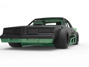 Vintage Asphalt Modified stock car Scale 1 to 25 3D Print Model