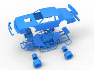Vintage Asphalt Modified stock car Scale 1 to 25 3D Print Model