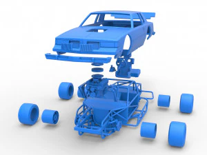 Vintage Asphalt Modified stock car Scale 1 to 25 3D Print Model