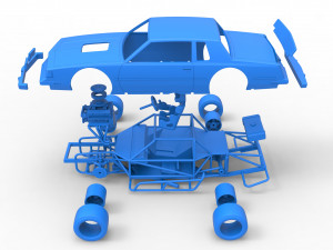 Vintage Asphalt Modified stock car Scale 1 to 25 Modelo de impresión 3D