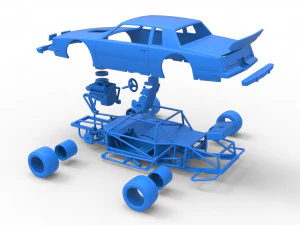 Vintage Asphalt Modified stock car Scale 1 to 25 3D Print Model