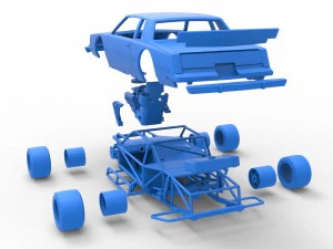 Vintage Asphalt Modified stock car Scale 1 to 25 3D Print Model