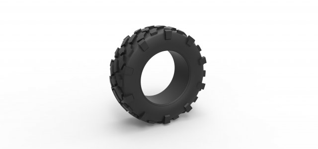 Offroad tire 64 Scale 1 to 25 3D 打印模型 .c4d .max .obj .3ds .fbx .stl .blend 