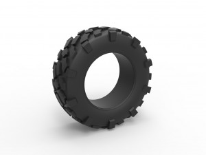 Diecast offroad tire 64 Scale 1 to 25 3D Print Model