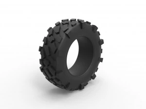Offroad tire 64 Scale 1 to 25 3D Print Model