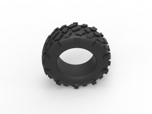 Offroad tire 64 Scale 1 to 25 3D 打印模型