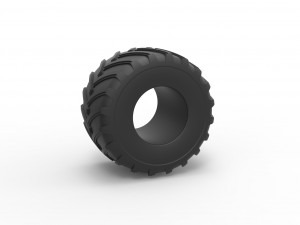 Diecast Monster Jam tire 24 Scale 1 to 25 3D Print Model