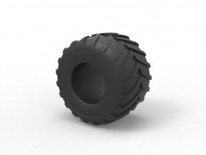 Monster Jam tire 24 Scale 1 to 25 3D 프린트 모델