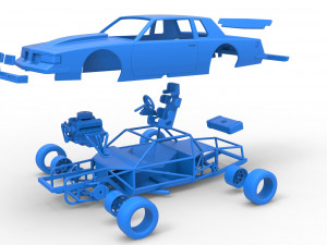 Vintage NASCAR race car Scale 1 to 25 Modello di stampa 3D