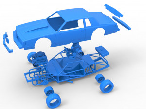 Vintage NASCAR race car Scale 1 to 25 Modello di stampa 3D