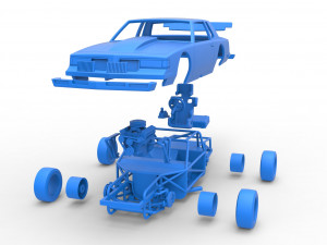 Vintage NASCAR race car Scale 1 to 25 Modello di stampa 3D
