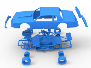 Vintage NASCAR race car Scale 1 to 25 Modello di stampa 3D