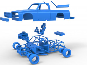 Vintage NASCAR race truck Scale 1 to 25 3Dプリントモデル