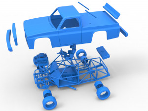 Vintage NASCAR race truck Scale 1 to 25 3Dプリントモデル