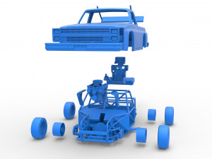 Vintage NASCAR race truck Scale 1 to 25 3Dプリントモデル