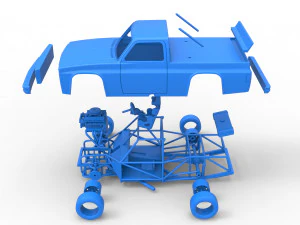 Caminh&atilde;o de corrida NASCAR vintage escala 1 a 25 Modelo de Impressão 3D