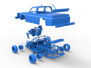 Vintage NASCAR race truck Scale 1 to 25 3Dプリントモデル