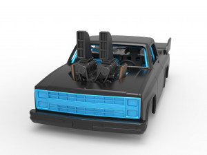 Dragster truck Scale 1 to 25 Model do druku 3D