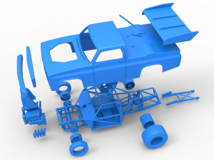 Dragster truck Scale 1 to 25 Model do druku 3D