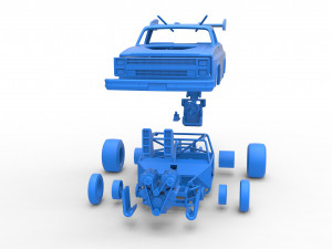 Dragster truck Scale 1 to 25 Model do druku 3D