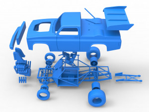 Dragster truck Scale 1 to 25 Model do druku 3D