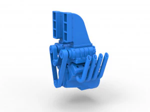 Motore V8 con doppio compressore Versione 6 Scala da 1 a 25 Modello di stampa 3D